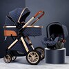 Luxury Baby Stroller 3 in 1 High Landscape Baby Cart Can Sit Can Lie Portable Pushchair Baby Cradel Infant Carrier Free Shipping 1