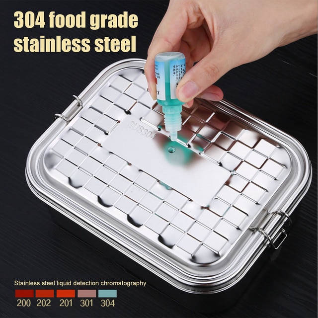 New Lunch Box 304 Top Grade Stainless Steel Silicone Seal Ring Leakproof Bento Box 1000/1400/1900ml Snacks Containers 5