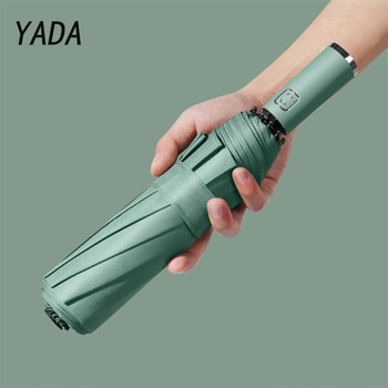 YADA Luxury 10K Solid Color Business Automatic Umbrella Clear Folding Umbrellas For Man Women Rain Umbrella Female Male YS200045 1