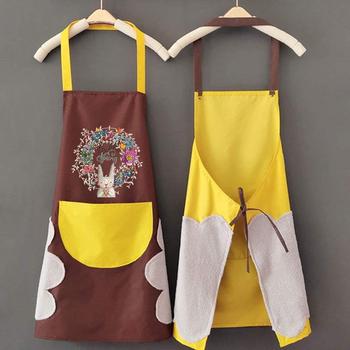 Women'S Kitchen Apron Men'S Household Kitchen Apron Wipeable Waterproof And Oil-Proof Table Vegetable Female Baking Accessories 2