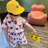 Korean style Summer boys heart printed clothes sets baby girls fashion single-breasted slipping dress 3