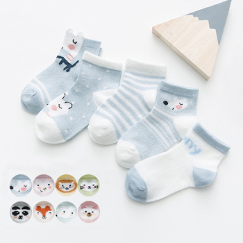 5Pairs/lot 0-2Y Infant Baby Socks Baby Socks for Girls Cotton Mesh Cute Newborn Boy Toddler Socks Baby Clothes Accessories 2