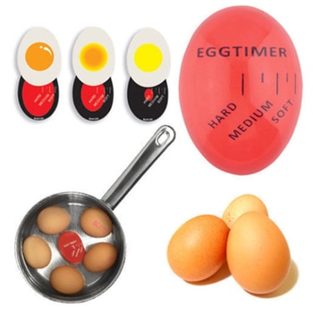 1pcs Egg Perfect Color Changing Timer Yummy Soft Hard Boiled Eggs Cooking Kitchen Eco-Friendly Resin Egg Timer Red timer tools 2