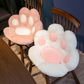 Cute Bear Paw Back Pillows Soft Plush Chair Cushion Seat Cushions for Home Sofa Mat Office Hotel Seat Back Pillow 1