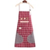 Hand apron kitchen waterproof waist adjustable apron with pocket grid apron coffee shop work apron. 6