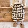 2022 New Autumn Baby Boys Plaid Pants Korean Style Toddlers Kids Casual Loose Haren Trousers Children Clothes 1