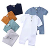 Summer Newborn Baby Romper Soild Color Baby Clothes Girl Rompers Cotton Short Sleeve O-neck Infant Boys Romper 0-24 Months 1