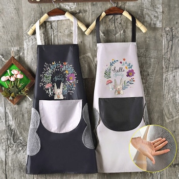 Women'S Kitchen Apron Men'S Household Kitchen Apron Wipeable Waterproof And Oil-Proof Table Vegetable Female Baking Accessories 1