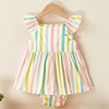New Newborn Cotton Flying Sleeve Dress Jumpsuit Korean Japan Style Summer Princess Clothes One Piece Baby Girl Bodysuits 2