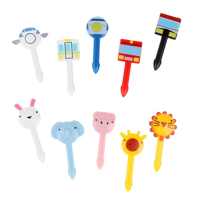 2-24pcs Animal Farm Fruit Fork Mini Cartoon Children Snack Cake Dessert Food Fruit Pick Toothpick Bento Lunches Party Decor 4