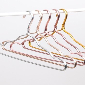 5/10pcs Coat Pants Hanger Clothes Drying Rack Anti -slip Wardrobe Dress Towel Coat Organizer Aluminum Alloy Hangers Storage 2