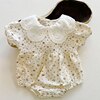 Korean Style Infant Baby Girls Cotton Short Sleeve Flower Jumpsuit Toddler Baby Girl Rompers Summer Baby Girl Clothes 1