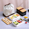 2 Layers Lunch Box Bamboo Wood Insulation Fresh Bowl Students Microwave Container Tableware Spoon Chopstick Bento Lunch Boxes 1