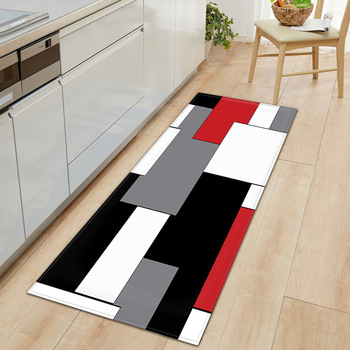 modern Kitchen Mat Long Strip Bedroom Entrance Doormat 3D Pattern Home Floor Decoration Living Room Carpet Bathroom Non-Slip Rug 1