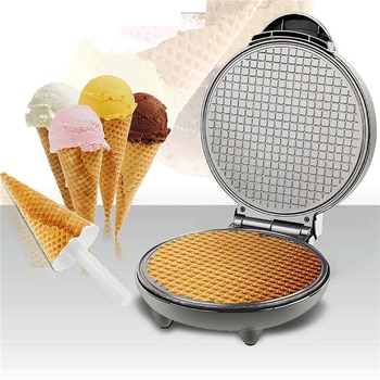 Electric Crispy Egg Roll Maker 220v Omelet Sandwich Iron Crepe Baking Pan Waffle Pancake Oven DIY Ice Cream Cone Machine EUplug 1