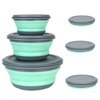 3Pcs/Set Silicone Folding Lunch Box with Lid Portable Picnic Camping Bowl Set Kitchen Tableware Kit Foldable Fruit Salad Bowl 1