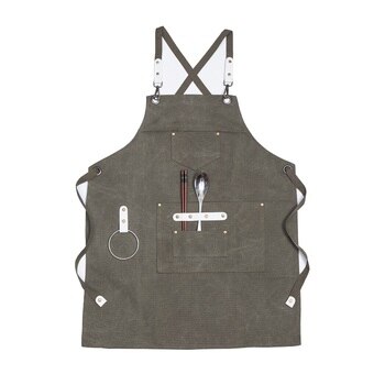 2021 New Thick Canvas Unisex Apron Bib Chef Kitchen Aprons for Women Men Coffee Shop Barber BBQ Bib working uniform 2