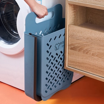 Large Portable Bathroom Folding Dirty Clothes Storage Basket Household Wall Hanging Punch-Free Laundry Basket Put Clothes Bucket 2