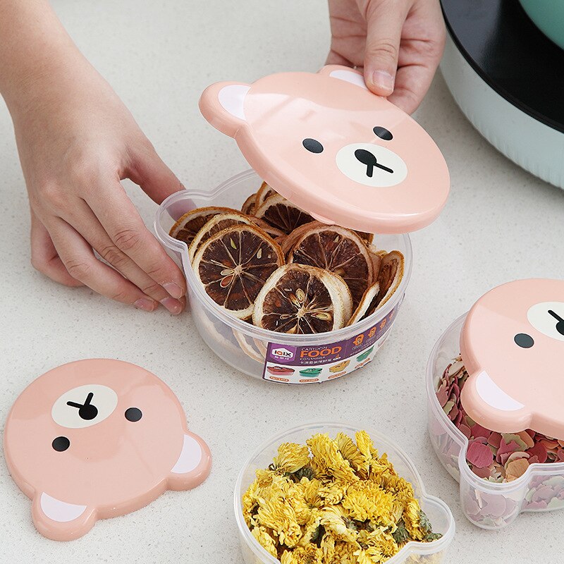 4pcs Children Plastic Cartoon Cute Bento Box Japanese Outdoor Food