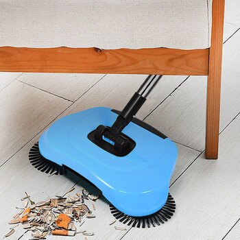 Hand Push Sweeper Floor Soft Broom Dustpan Set Household 2-in-1 Adjustable Mop Brush with Garbage Bin Household Vacuum Cleaner 2