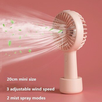 Battery Portable Water Spray Mist Fan Electric USB Rechargeable Handheld Mini Fan Cooling Air Conditioner Humidifier for Outdoor 2