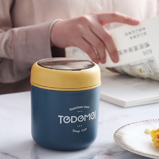 Mini Insulated Lunch Box Food Container With Spoon Stainless Steel Vacuum Cup Soup Cup Insulated Bento Lunch Box Food Thermos 2