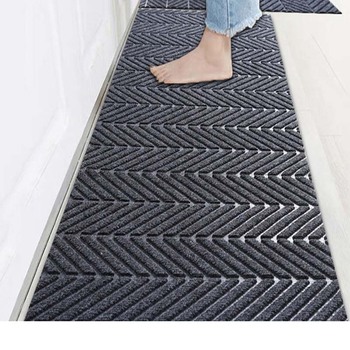 Thin Long Kitchen Mat Anti Slip Stripe Khaki Waterproof Oilproof Kitchen Area Rugs Hallway Door Floor Mats Mall Entrance Doormat 1