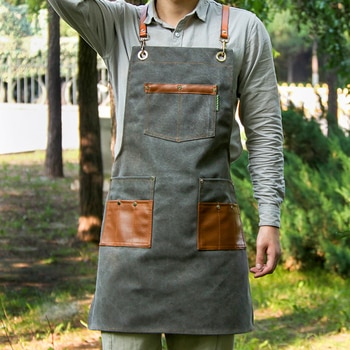 Fashion Canvas kitchen Aprons For Woman Men Chef Work Apron For Grill Restaurant Bar Shop Cafes Beauty Nails Studios Uniform 1