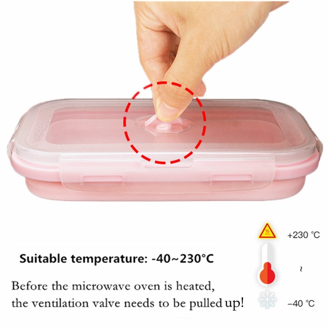 Silicone Folding Bento Box 1/3/4Pc Collapsible Portable Lunch Box for Food Dinnerware Food Container Bowl Lunchbox Tableware 3