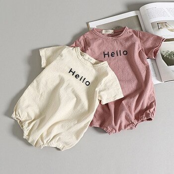 MILANCEL summer Korean style baby bodysuits letter print boys girls jumpsuits cute infant clothes 1