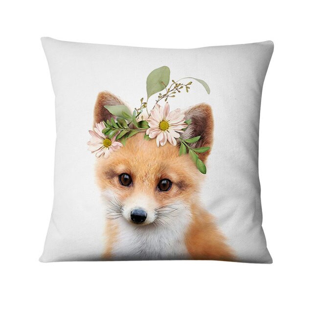 Home Decoration Pillow Fresh Animals In Flower Printed Cushion Decorative Pillows Almofada Decorativas Para Sofa Throw Pillow 4