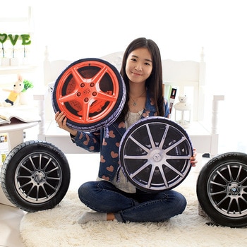 1pc 38CM 3D Personalise automobile wheel tires pillow plush cushion / simulate tire pillow cushions Pollow cushion WITH filling 1