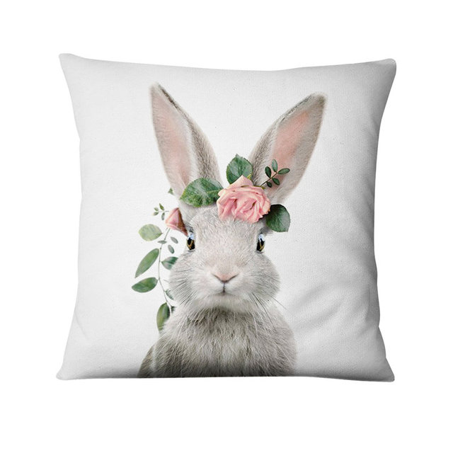 Home Decoration Pillow Fresh Animals In Flower Printed Cushion Decorative Pillows Almofada Decorativas Para Sofa Throw Pillow 6