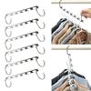 1pcs 37cm Multifunctional Space Saving Metal Hangers with Magic Hook 6 Hole Clothing Wardrobe Organize Hanger Holder 1