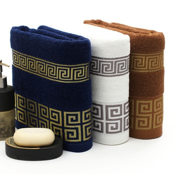 Luxury Premium Bath Towel Golden Thread Embroidery Cloud Pattern Orient Style 100% Combed Cotton Sauna Shower Beach Towels 1