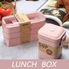 900ml Portable Healthy Material Lunch Box 3 Layer Wheat Straw Bento Boxes Microwave Dinnerware Food Storage Container Foodbox 4
