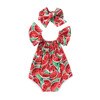 New Infant Toddler Newborn Baby Girls Watermelon Printed Sleeveless Bodysuit Sunsuit Jumpsuit Casual Clothes 1