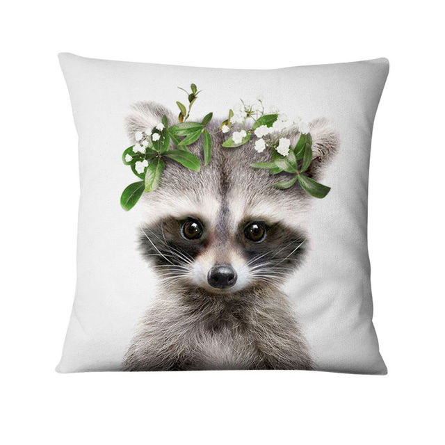 Home Decoration Pillow Fresh Animals In Flower Printed Cushion Decorative Pillows Almofada Decorativas Para Sofa Throw Pillow 3