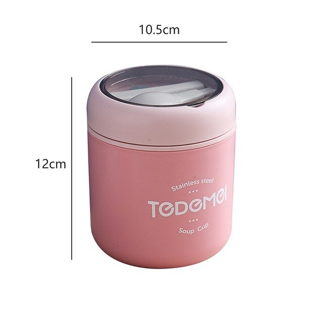 Mini Insulated Lunch Box Food Container With Spoon Stainless Steel Vacuum Cup Soup Cup Insulated Bento Lunch Box Food Thermos 6