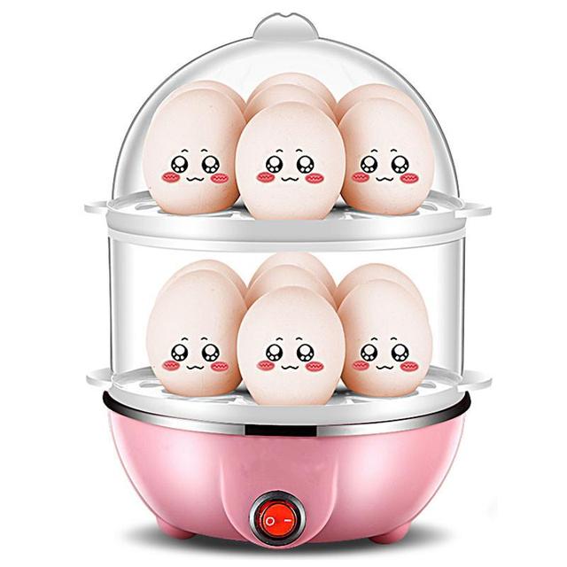 Electric Egg Boiler Cooker Double-Layer Automatic Mini Steamer Poacher Cookware Kitchen Cooking Tool Egg Steamer Breakfast Maker 4