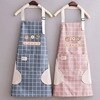 Hand apron kitchen waterproof waist adjustable apron with pocket grid apron coffee shop work apron. 1