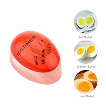 1pcs Egg Perfect Color Changing Timer Yummy Soft Hard Boiled Eggs Cooking Kitchen Eco-Friendly Resin Egg Timer Red timer tools 1