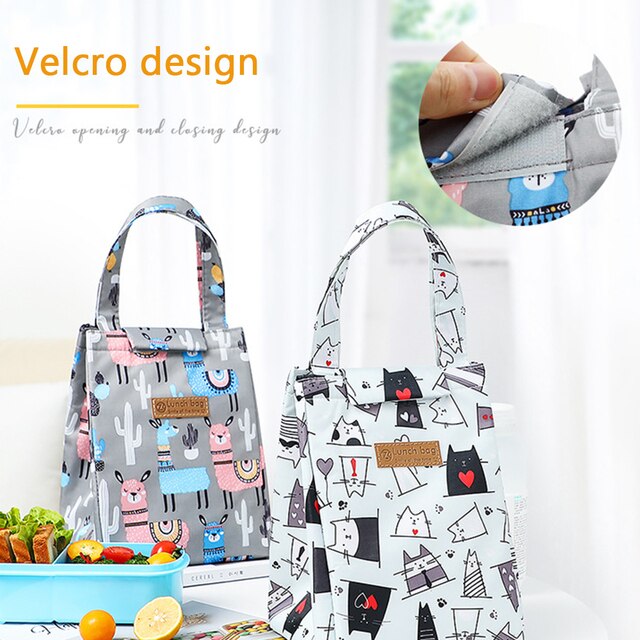 cooler lunch bag fashion ctue cat multicolor bags women waterpr hand pack thermal breakfast box portable picnic travel 2