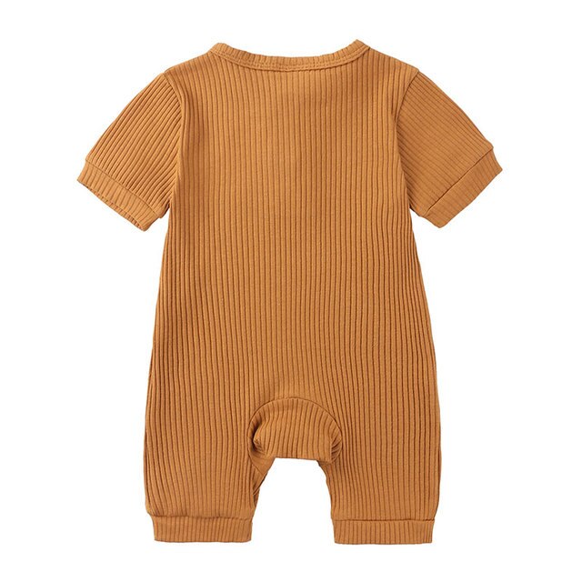Summer Newborn Baby Romper Soild Color Baby Clothes Girl Rompers Cotton Short Sleeve O-neck Infant Boys Romper 0-24 Months 2