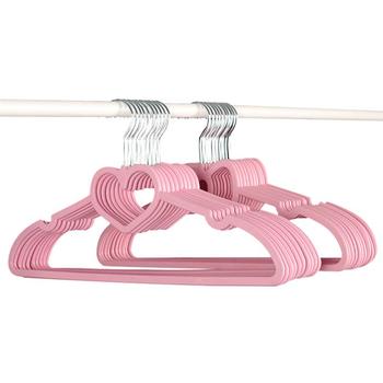 10/15/20PCS Clothes Hanger Durable Hanger ABS Heart Pattern Coat Hanger for Adult Children Clothing Hanging Supplies (Pink) 2
