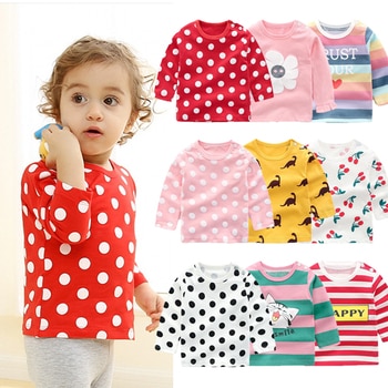 2022 New Baby Children's Clothing Cotton Long-sleeved T-shirt Korean Version Cute Tops Tee Underwear Soft Casual Bottoming Shirt 1