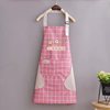 Hand apron kitchen waterproof waist adjustable apron with pocket grid apron coffee shop work apron. 5