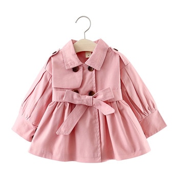 Children's Clothing 2022 Girls' Coat Kids Jacket Children's Spring Autumn Korean Style Cute Long Trench Baby Girls Windbreaker 2