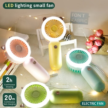 Mini Portable Fan USB Rechargeable Night Light Cooling Handheld Fan Three Speed Adjust ventilador 1