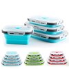 4Pcs Kitchen Silicone Lunch Box Collapsible Portable Bowl Food Storage Container Eco-Friendly For Microwavable Picnic 1